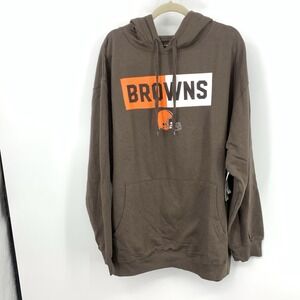 NFL Team Apparel Men Size 2XL Hoodie Cleveland Browns Sweatshirt Logo Pullover